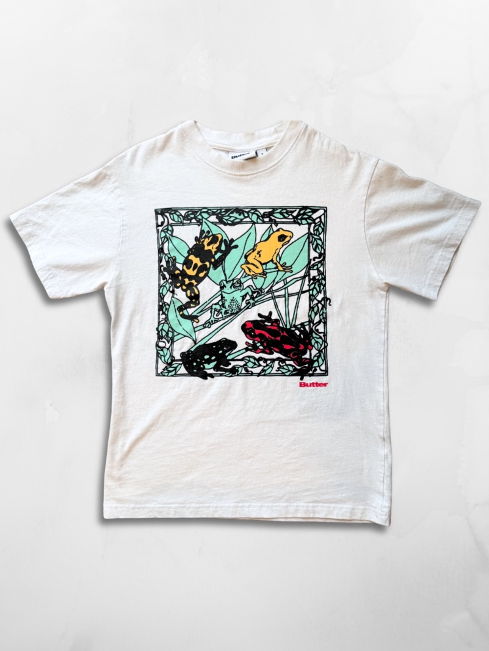 Butter Goods "Tree Frog" Graphic T-Shirt in White, Size S